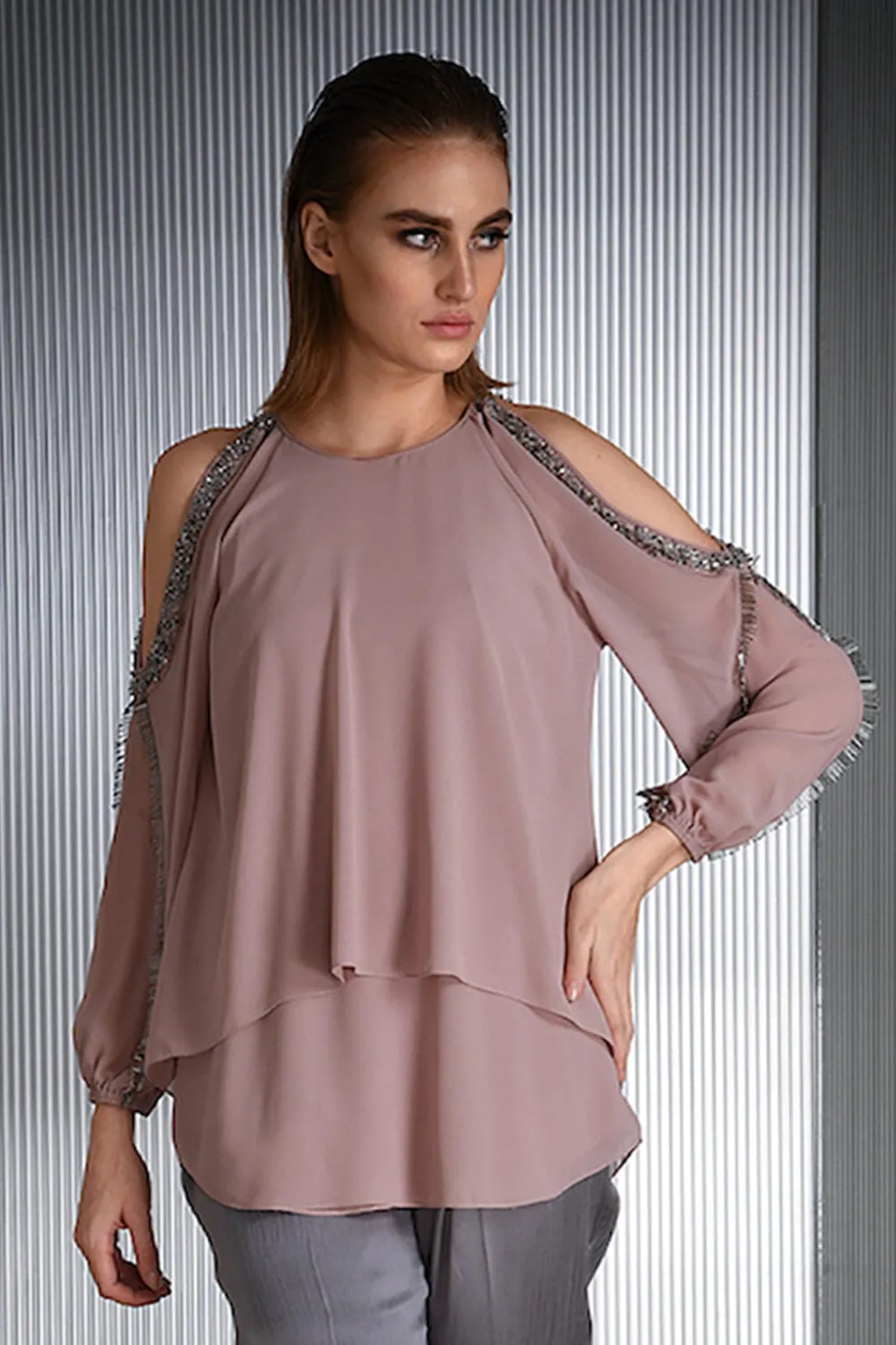 Mauve Embellished Top