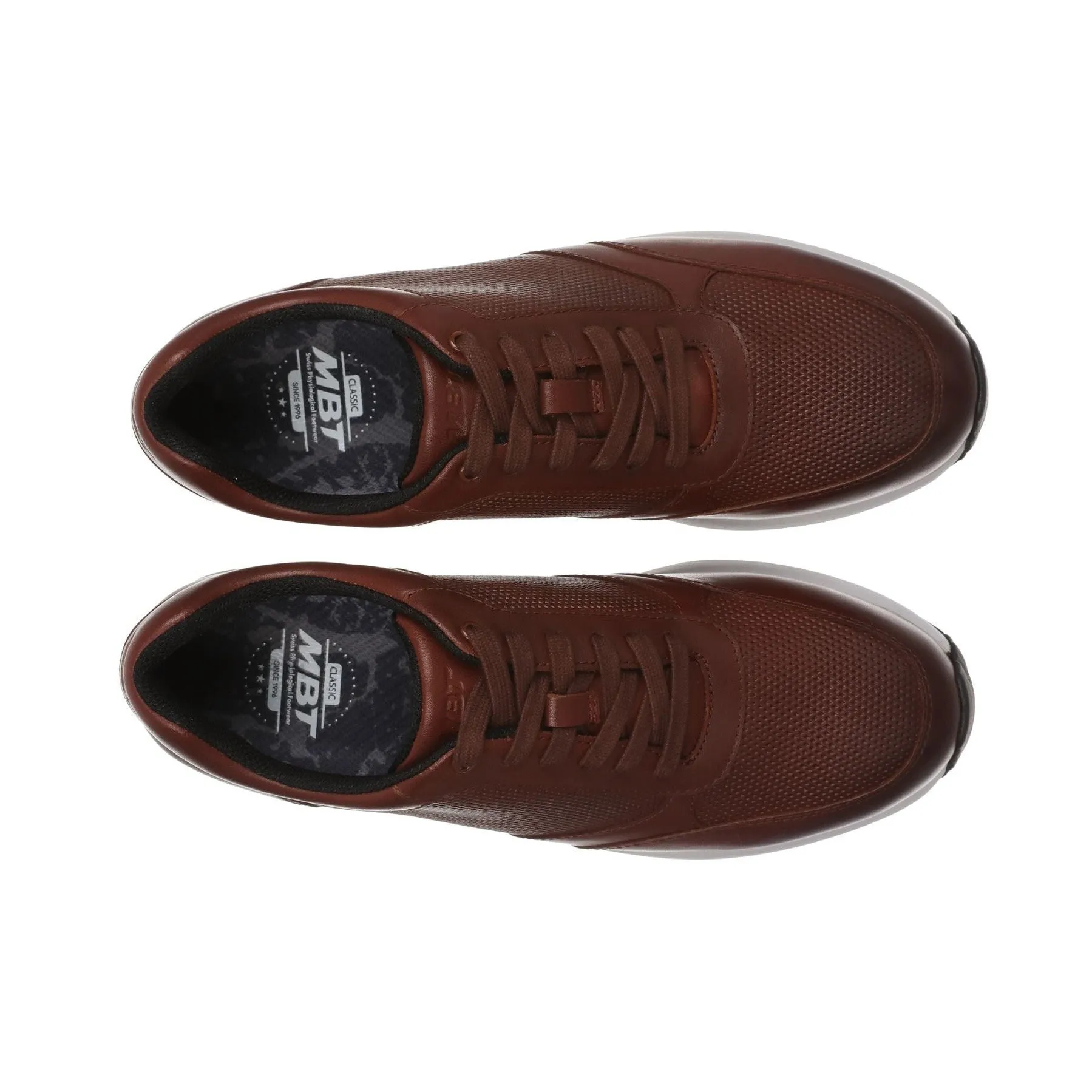 MBT Nafasi 5 Mens Brown Leather Arch Support Lace Up Trainers