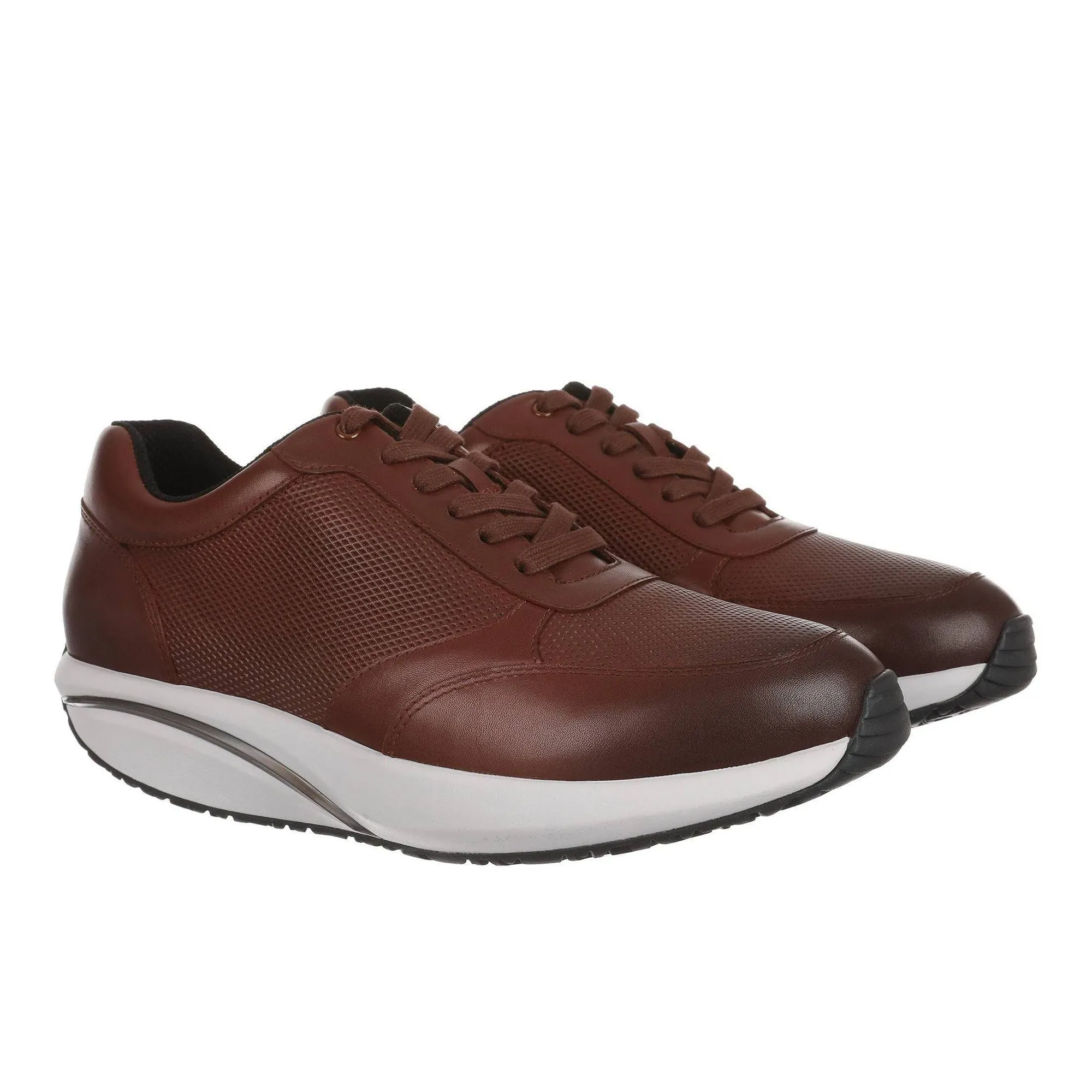 MBT Nafasi 5 Mens Brown Leather Arch Support Lace Up Trainers