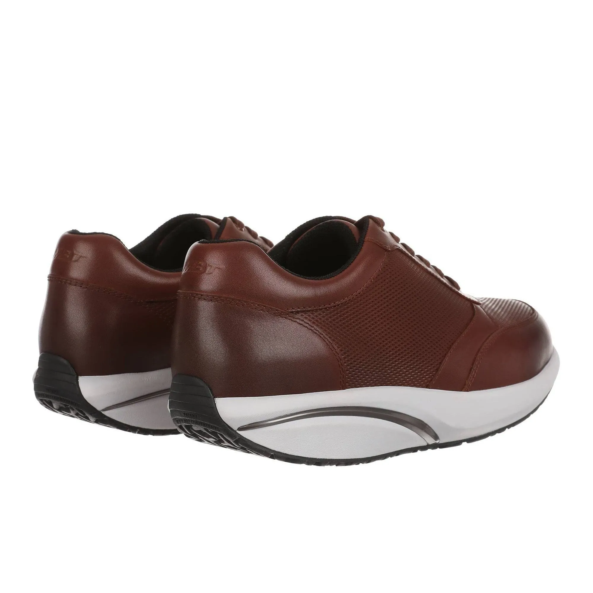 MBT Nafasi 5 Mens Brown Leather Arch Support Lace Up Trainers