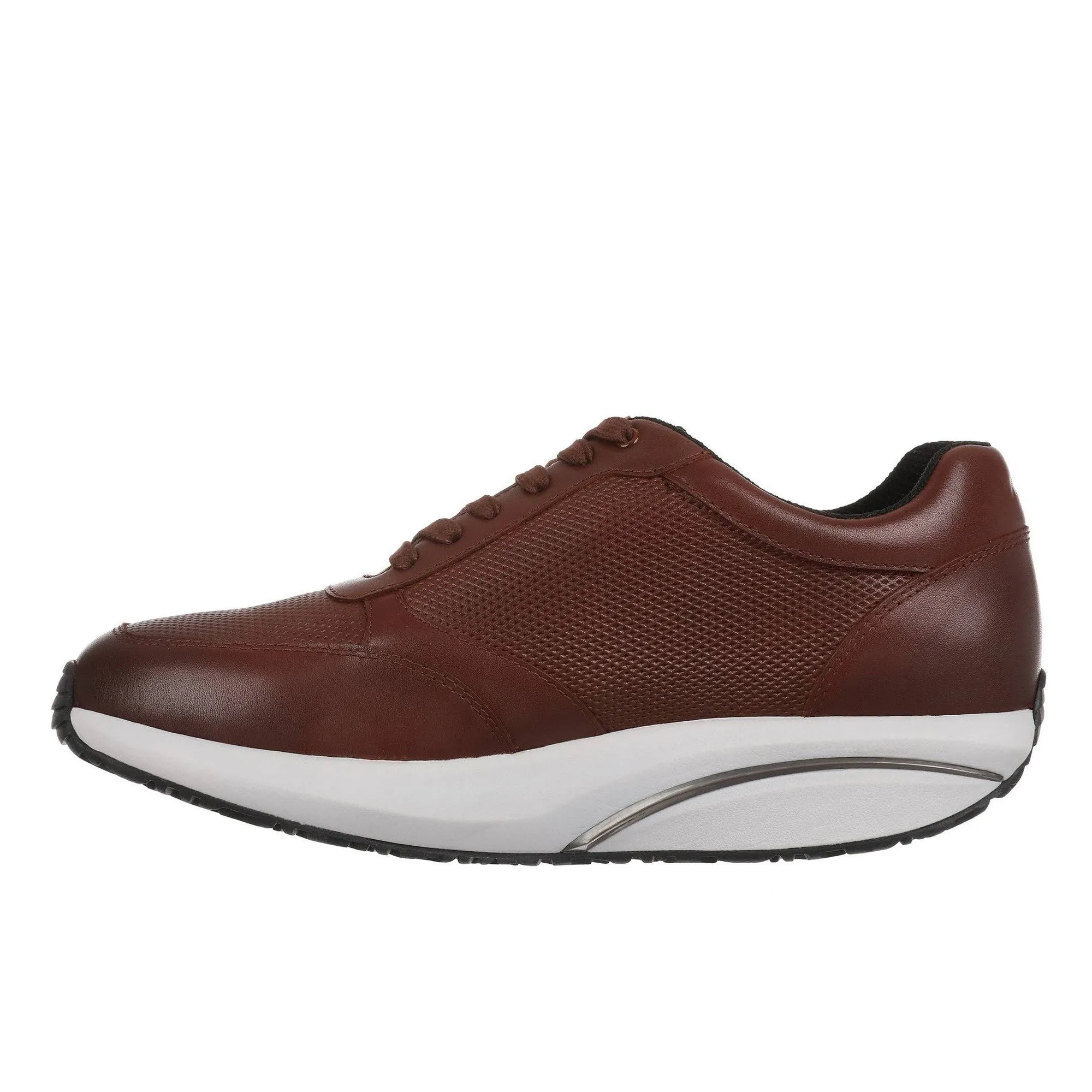 MBT Nafasi 5 Mens Brown Leather Arch Support Lace Up Trainers