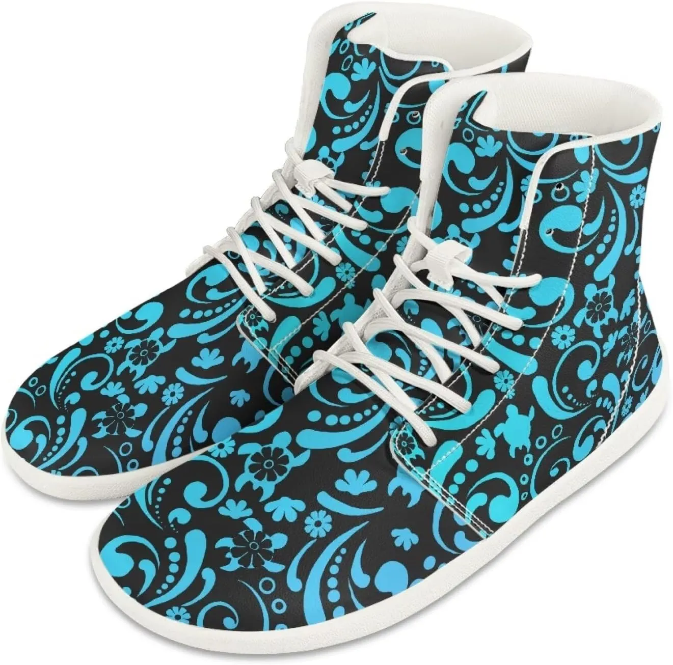 Men High-Top Barefoot Shoes Wide Toe Minimalist Walking Shoe Casual Cozy Waterproof Sneakers for Athletic US 5-14 White Sole