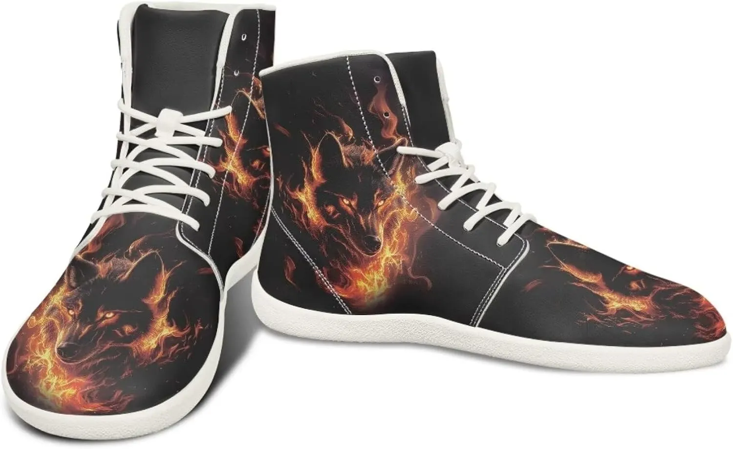 Men High-Top Barefoot Shoes Wide Toe Minimalist Walking Shoe Casual Cozy Waterproof Sneakers for Athletic US 5-14 White Sole