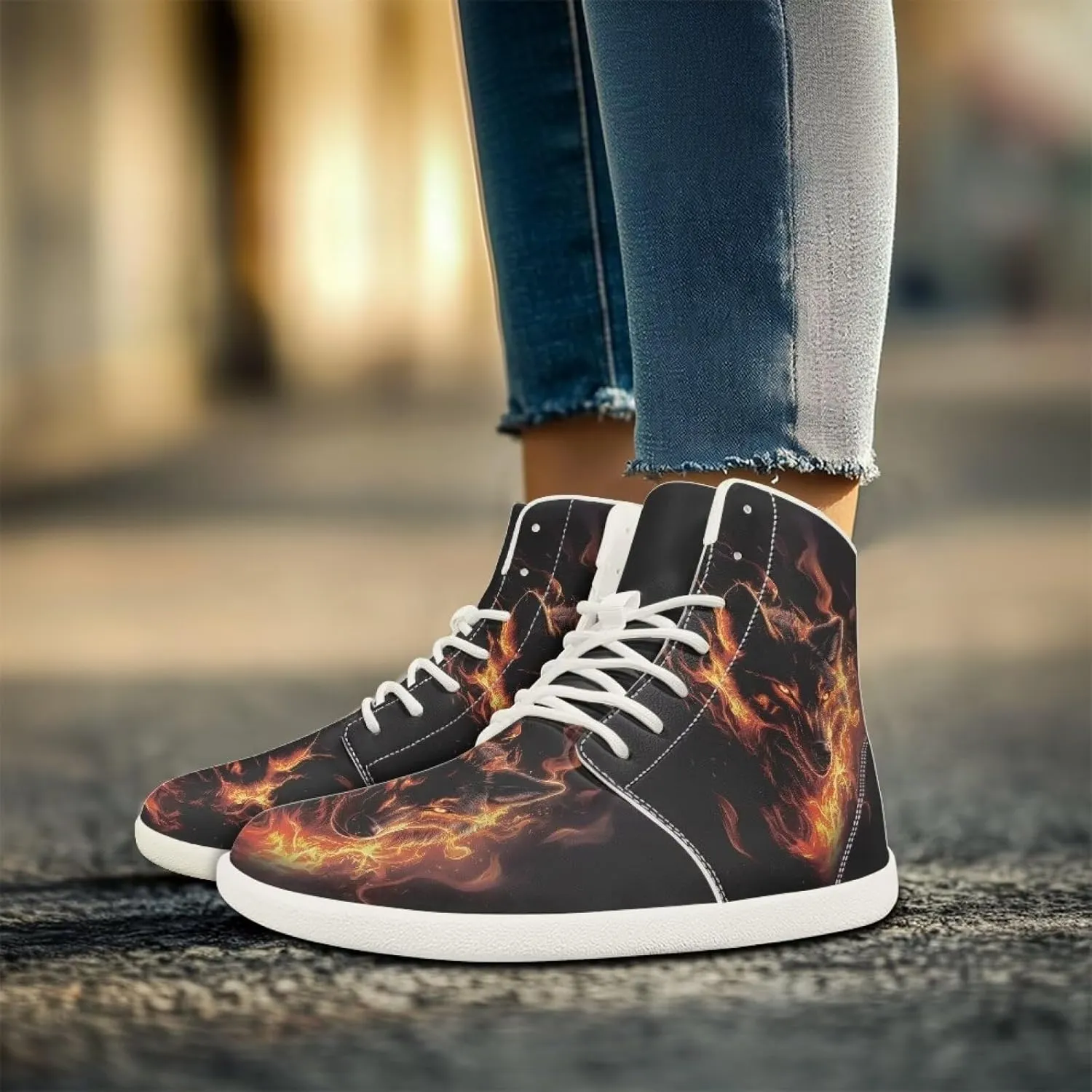 Men High-Top Barefoot Shoes Wide Toe Minimalist Walking Shoe Casual Cozy Waterproof Sneakers for Athletic US 5-14 White Sole