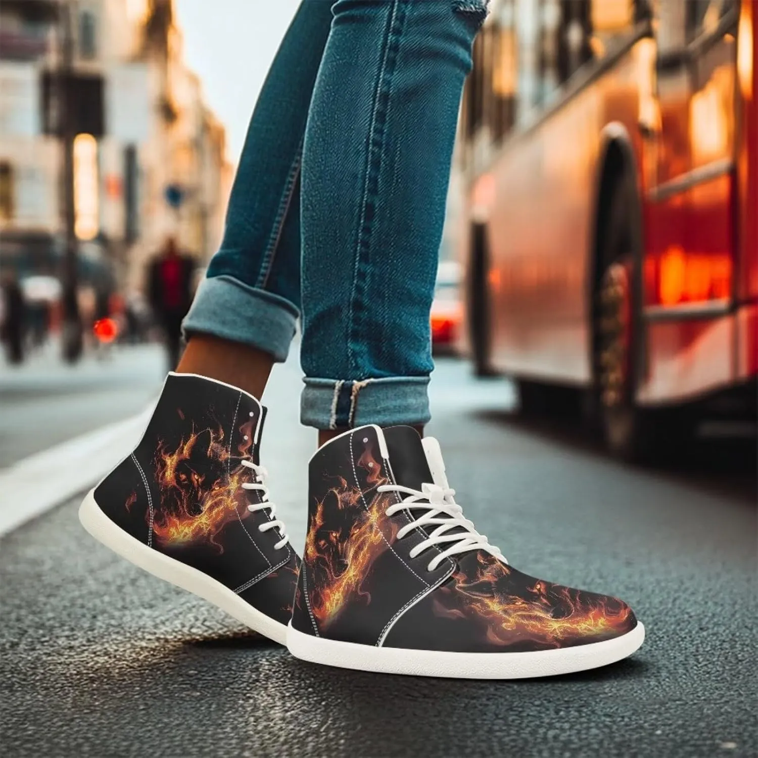 Men High-Top Barefoot Shoes Wide Toe Minimalist Walking Shoe Casual Cozy Waterproof Sneakers for Athletic US 5-14 White Sole