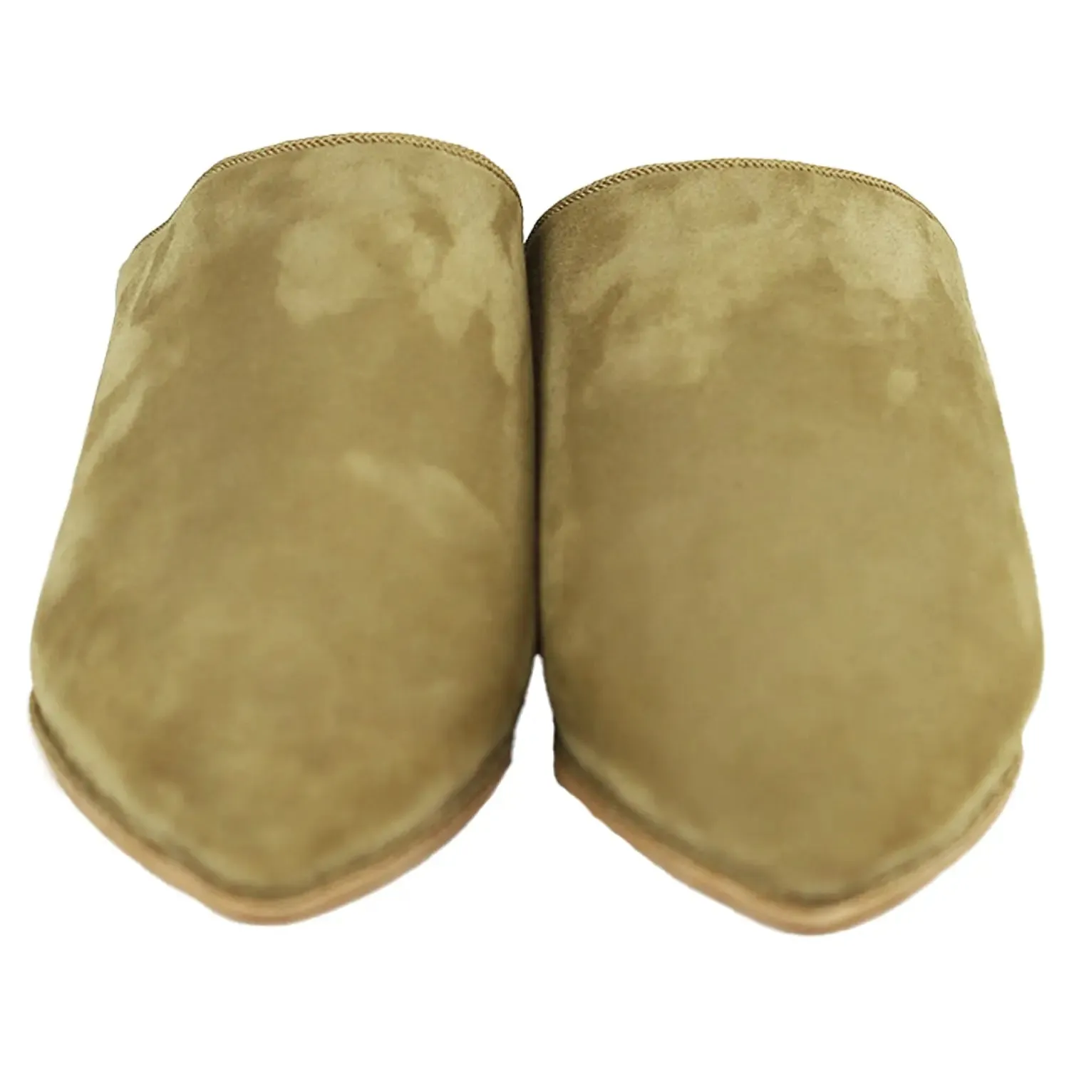 Men's Pointed Suede Camel Moroccan Babouches Leather Slippers