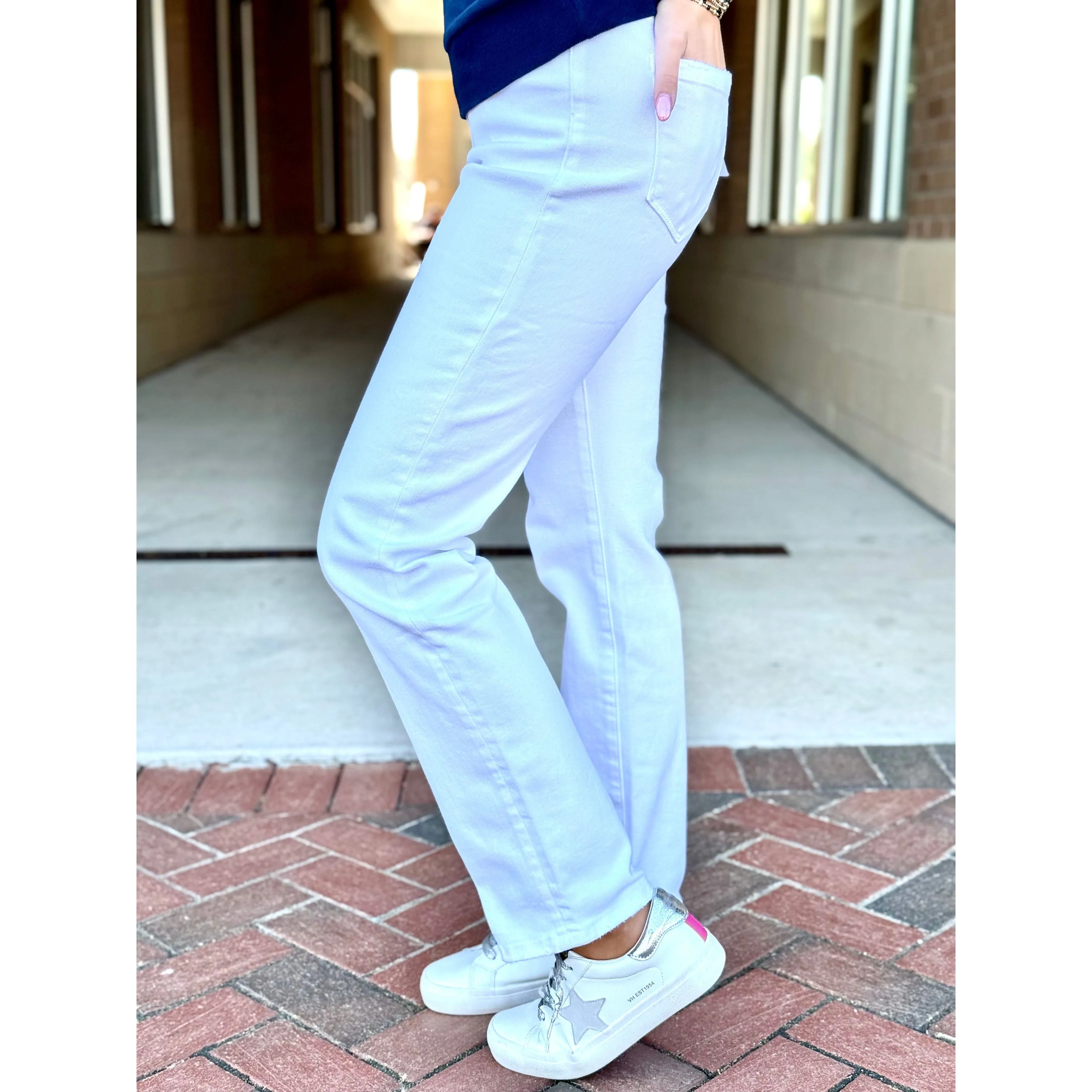 Mica High Rise Straight Leg - Dutch White
