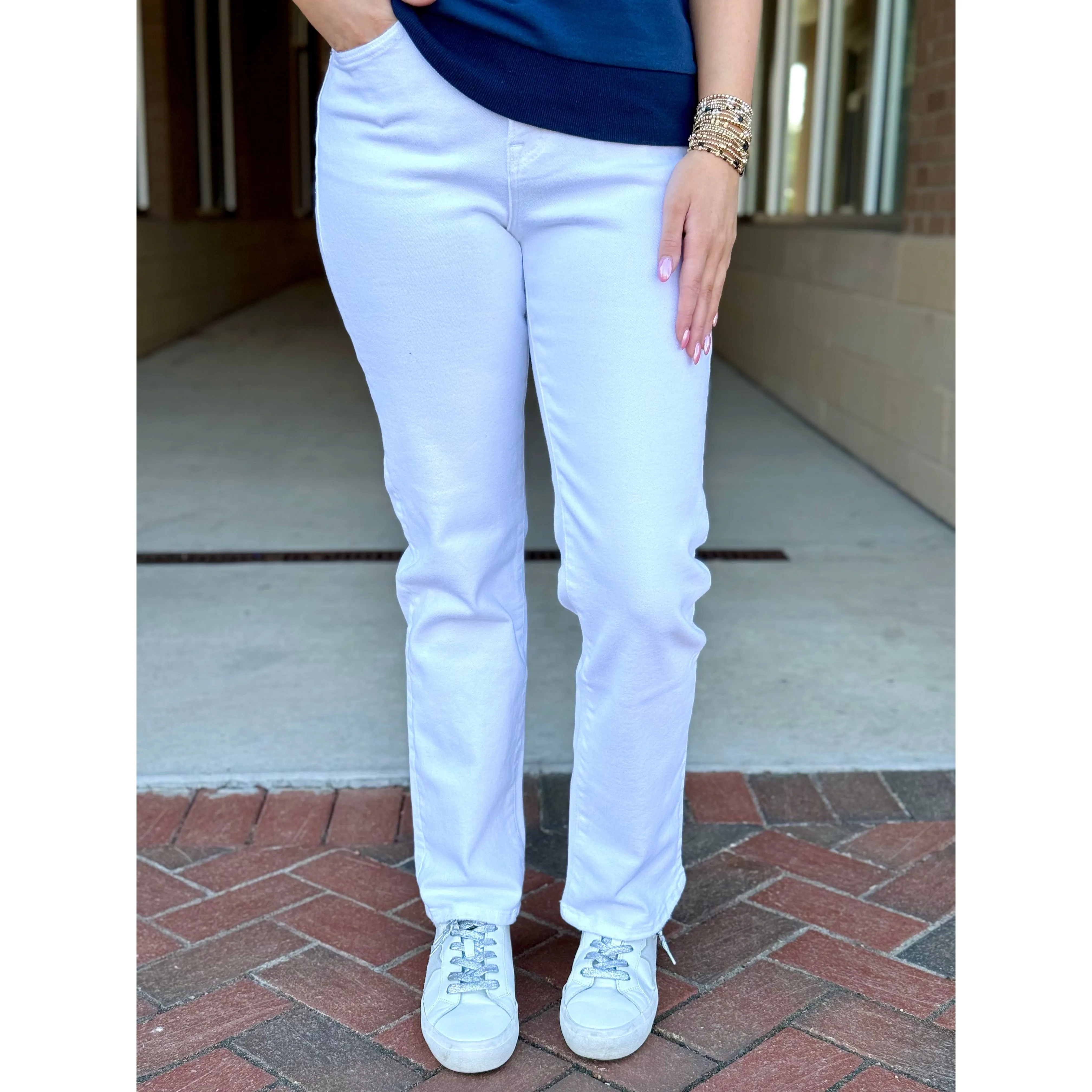 Mica High Rise Straight Leg - Dutch White