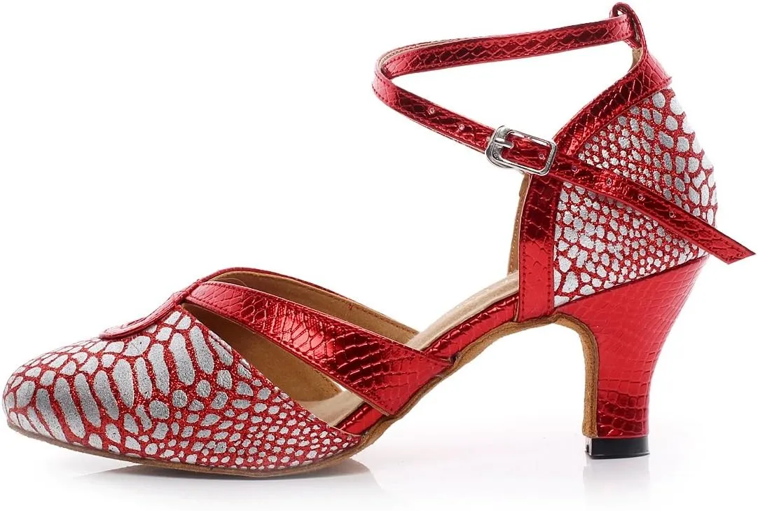 Minishion TQJ7056 Women's Kitten Heel Synthetic Tango Latin Ballroom Dance Pumps Shoes