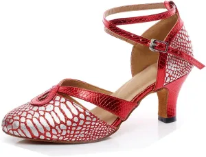 Minishion TQJ7056 Women's Kitten Heel Synthetic Tango Latin Ballroom Dance Pumps Shoes
