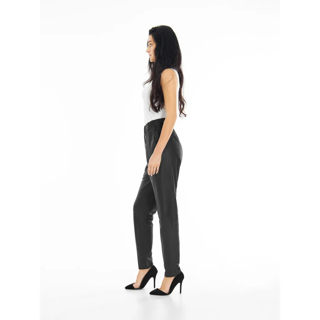 Moderne Carrie RW skindbuks med loose fitting / 50022 - Black (Nero)
