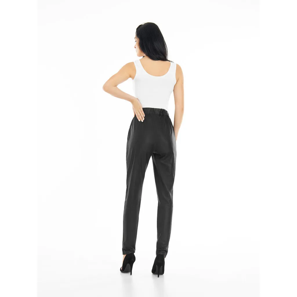 Moderne Carrie RW skindbuks med loose fitting / 50022 - Black (Nero)