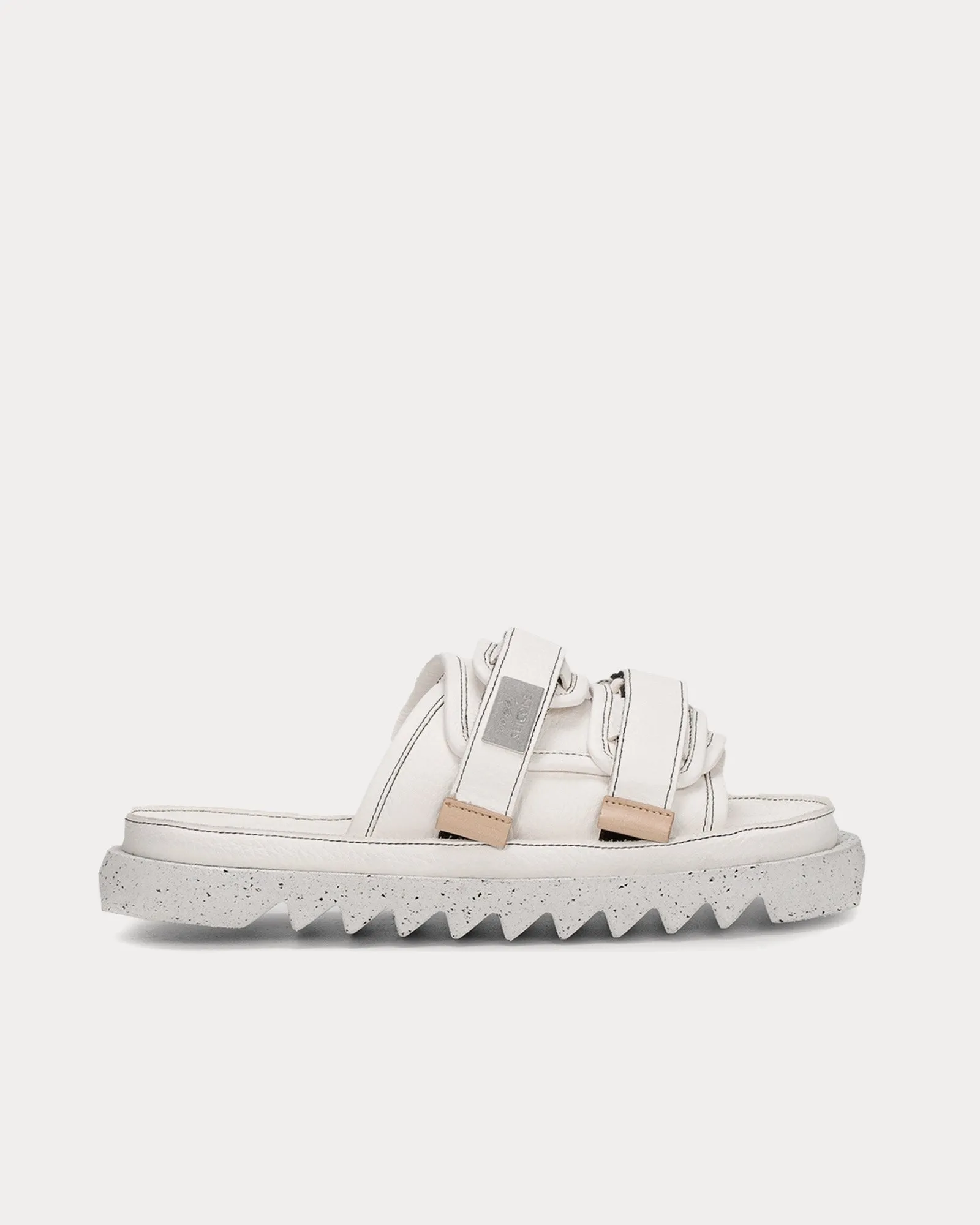 Moto Leather Optical White Sandals