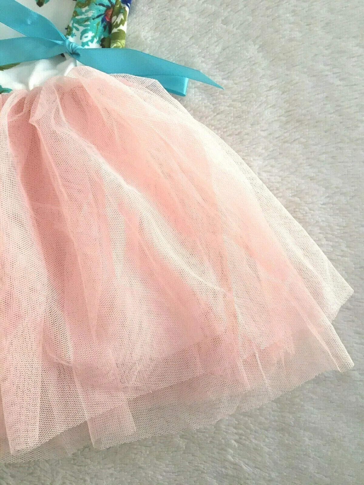 NEW Size 12 months Baby Girls Dress Party Dress Girls Floral  Pink Tulle Dress