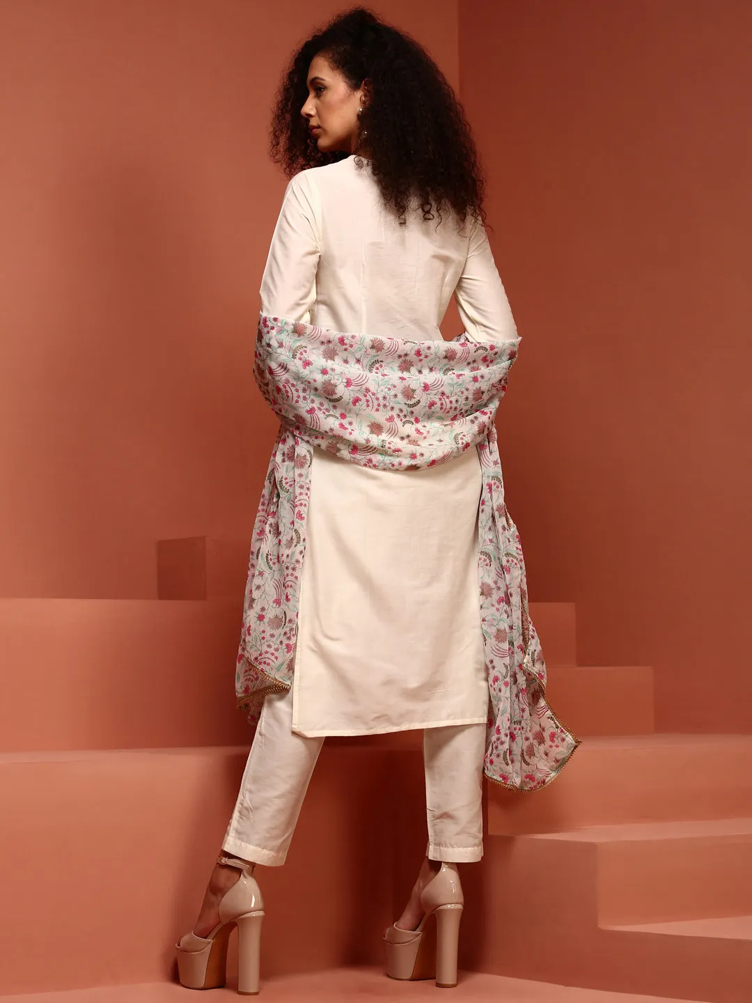 Off-white Printed Kurta Set