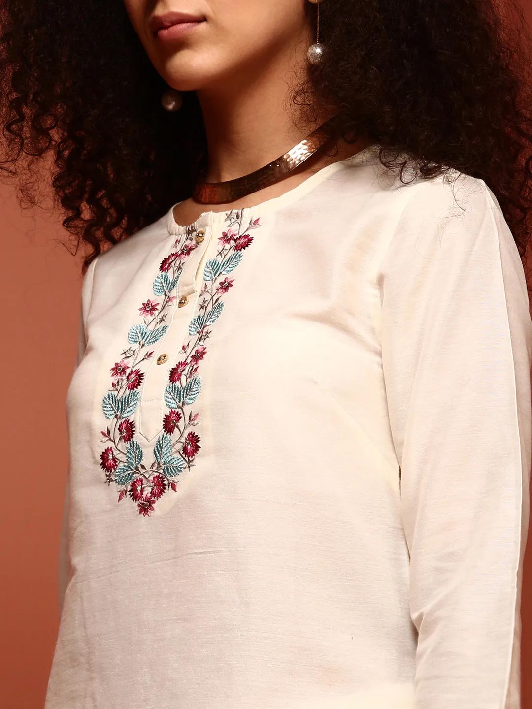 Off-white Printed Kurta Set