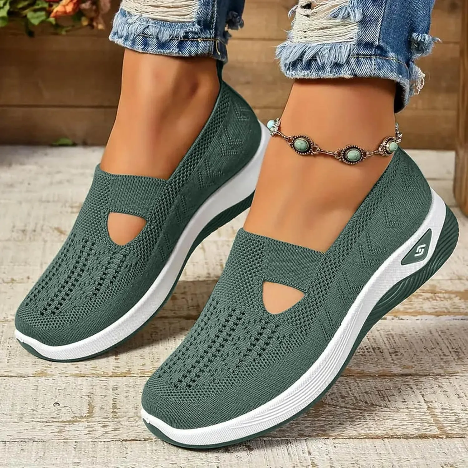 Orthopedic Shoes for Women Walking Shoes 2024 New Wove Breathable Soft Orthopedic Diabetic Comfortable Slip-On Sneakers