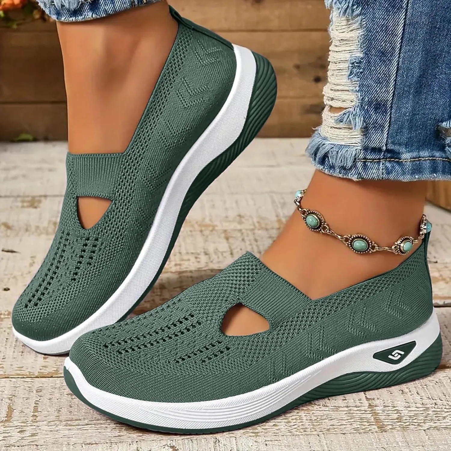 Orthopedic Shoes for Women Walking Shoes 2024 New Wove Breathable Soft Orthopedic Diabetic Comfortable Slip-On Sneakers