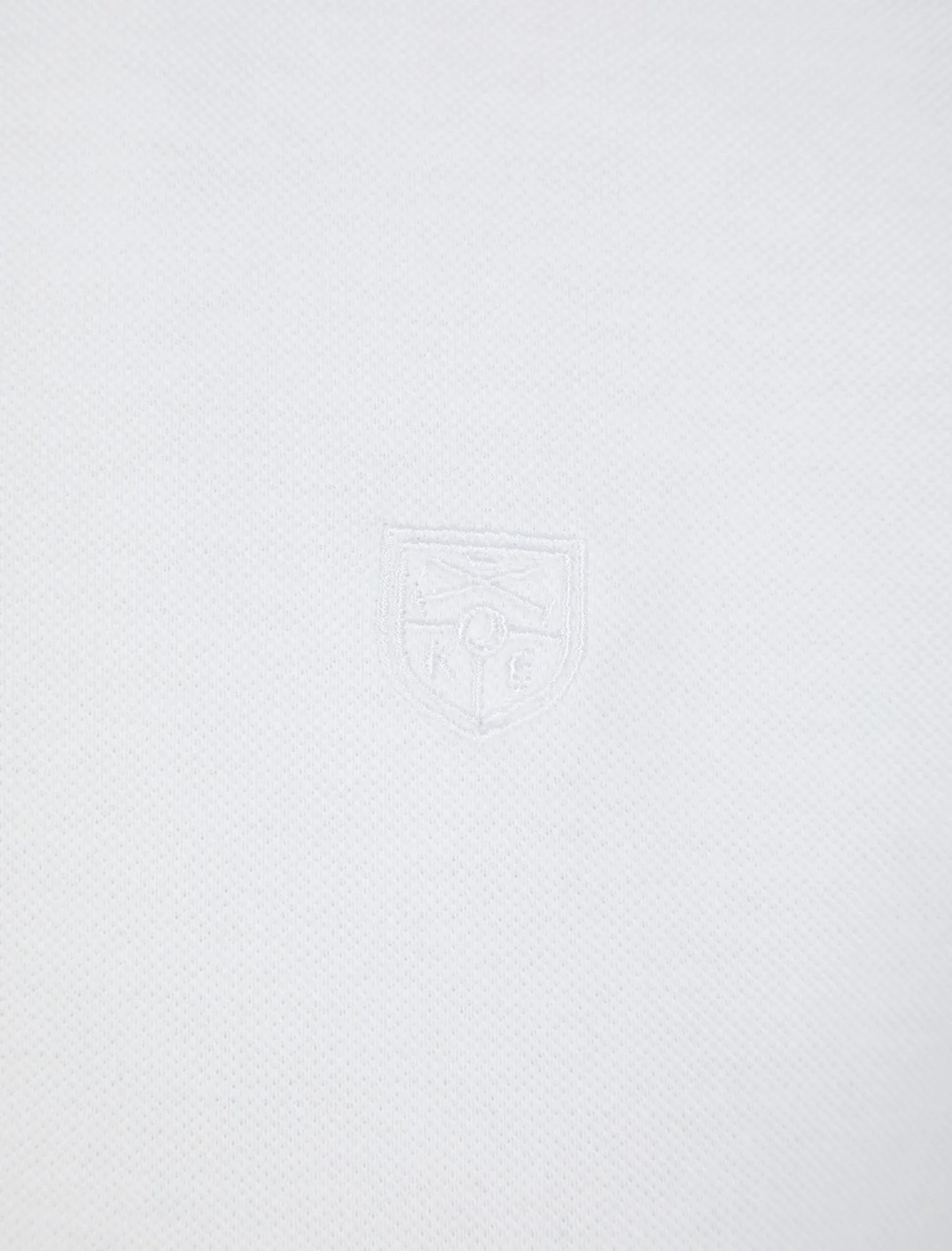 Passmore Cotton Pique Polo Shirt with Chambray Collar in Bright White - Kensington Eastside