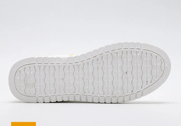 Platform Shoes Women Fashion Design Leather Flat Casual Shoes Real Leather Lace Up White Sneakers Ladies Flats Spring Size 35-40