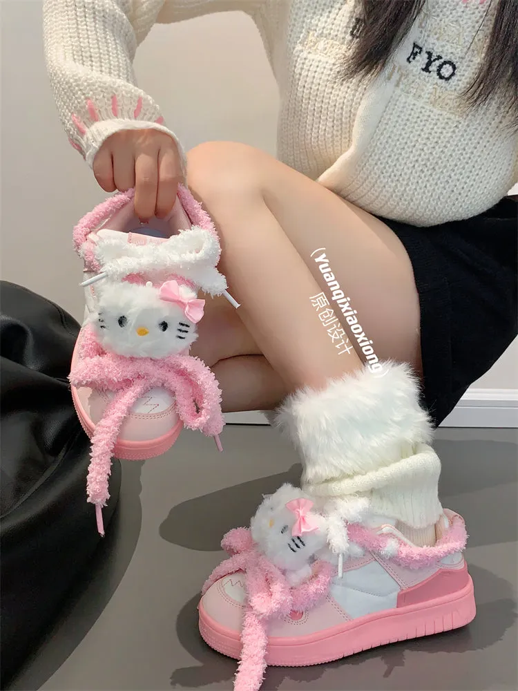 Plush Kitty Cat All-match Sneakers