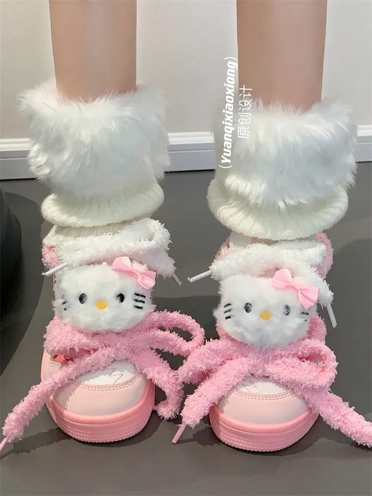 Plush Kitty Cat All-match Sneakers