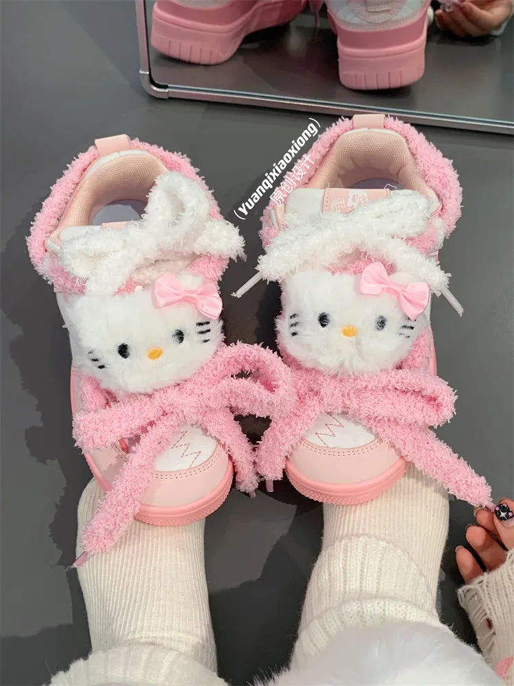 Plush Kitty Cat All-match Sneakers