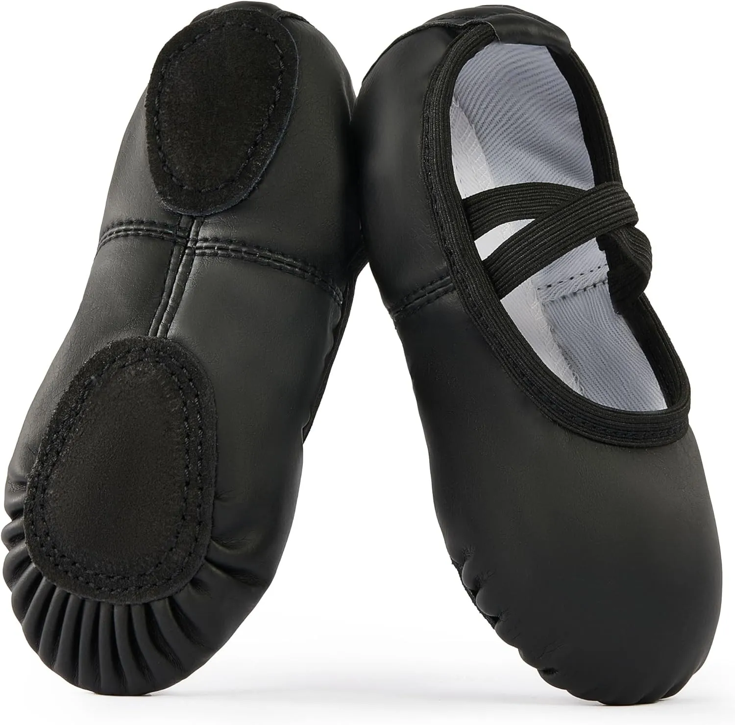 PU Ballet Shoes for Girls - Dance Practice Slippers for Girls, No-Tie Sole Yoga Shoes(Toddler/Little Kid/Big Kid)