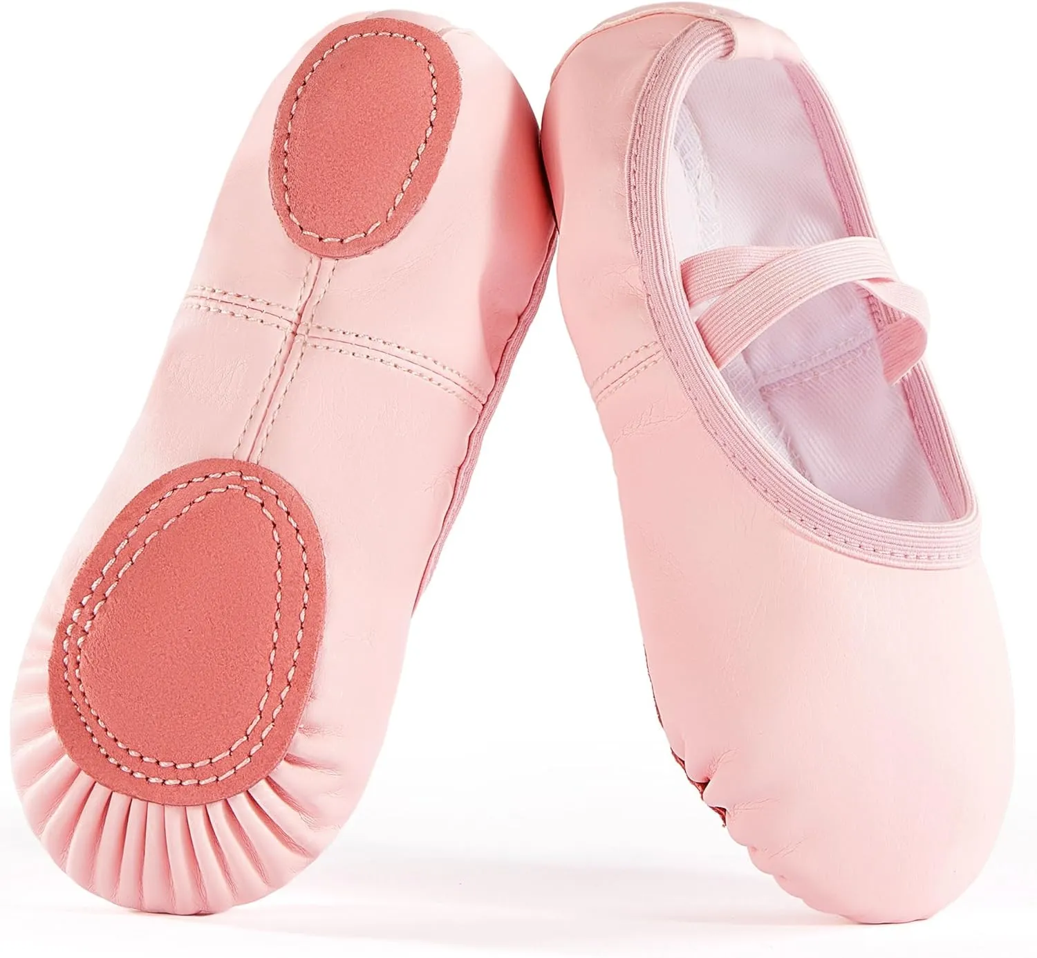 PU Ballet Shoes for Girls - Dance Practice Slippers for Girls, No-Tie Sole Yoga Shoes(Toddler/Little Kid/Big Kid)