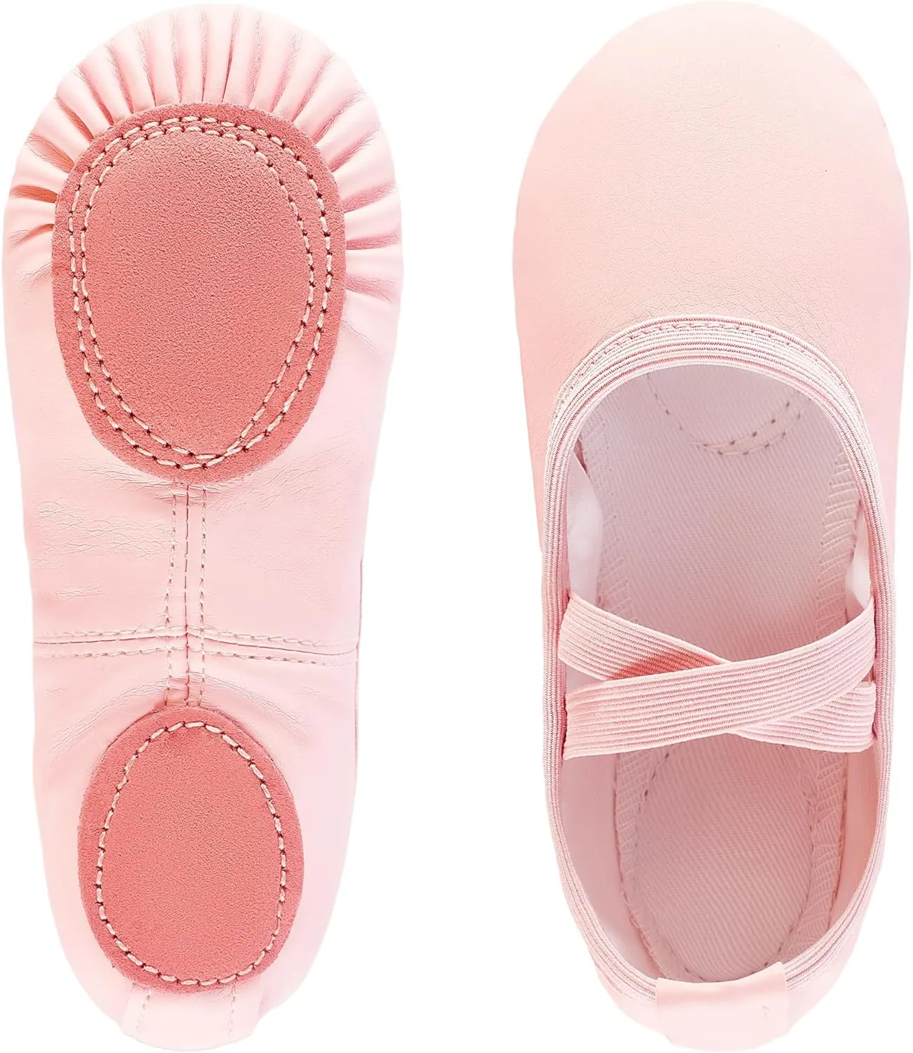 PU Ballet Shoes for Girls - Dance Practice Slippers for Girls, No-Tie Sole Yoga Shoes(Toddler/Little Kid/Big Kid)