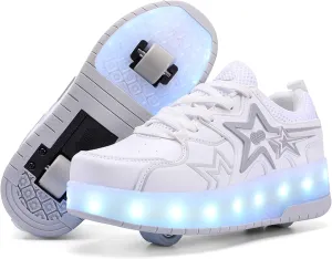 Roller Skates Shoes for Boys and Girls - 2-in-1 Skate Shoes and Sneakers for Kids Fun and Stylish