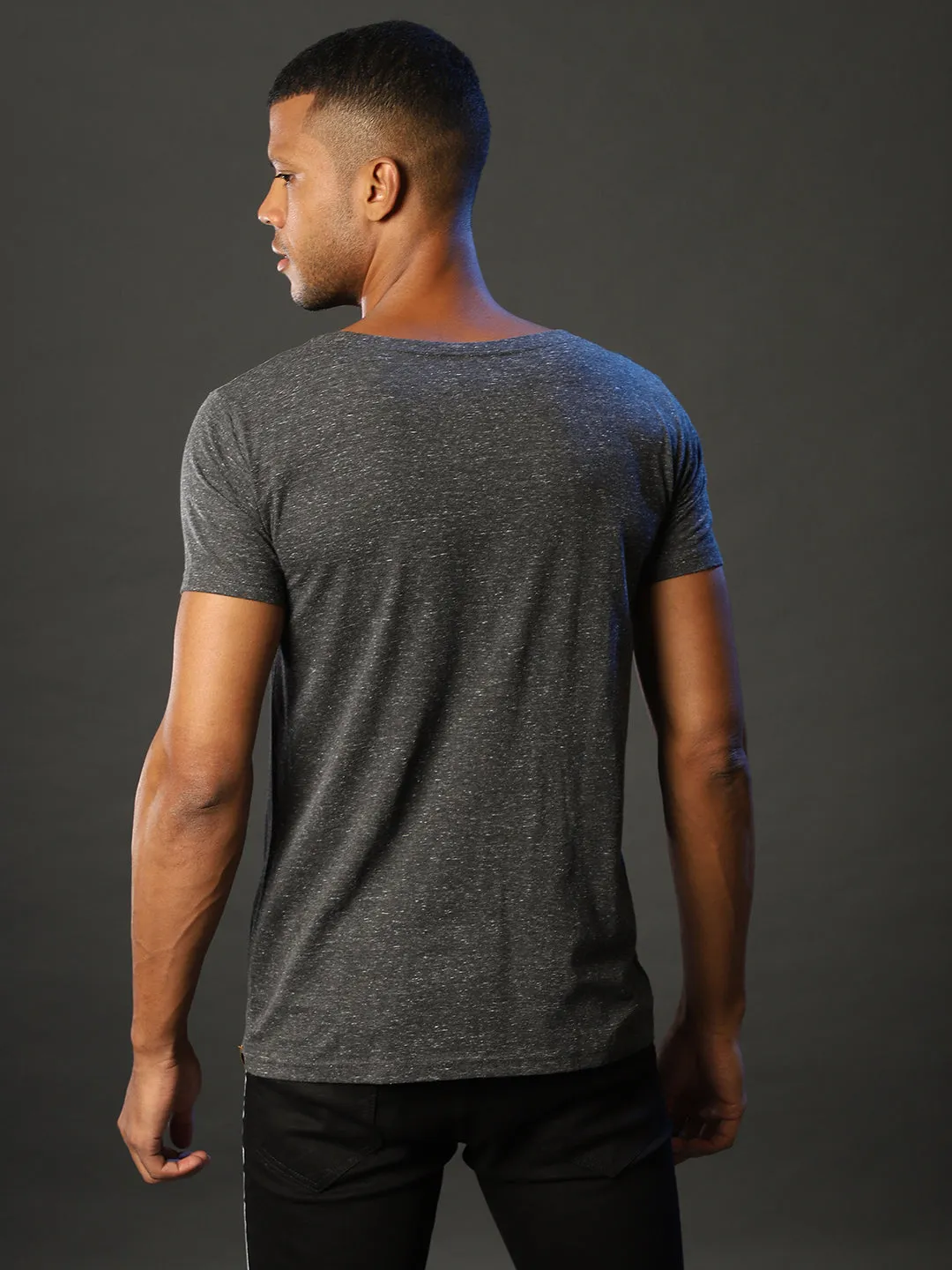 Round Neck Zip T-Shirt