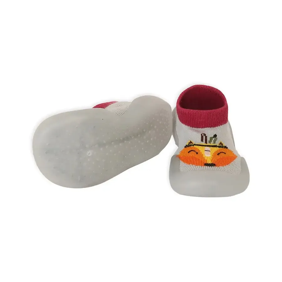 Rubber Grip Sole Socks Shoe - Light Grey