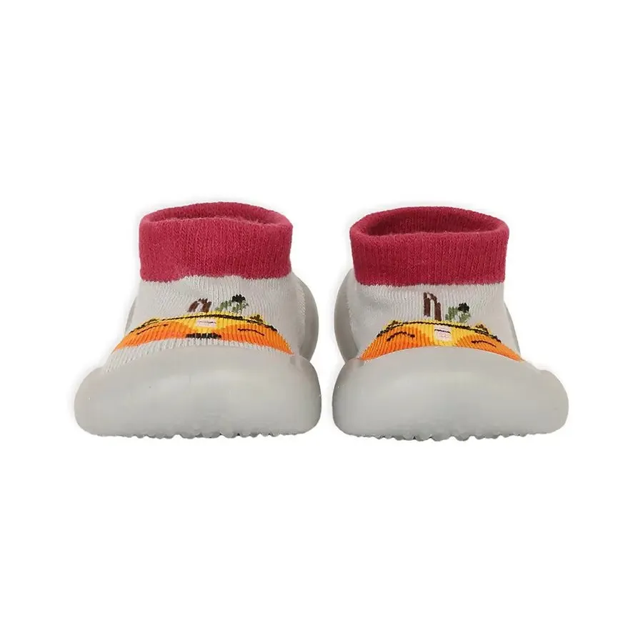 Rubber Grip Sole Socks Shoe - Light Grey
