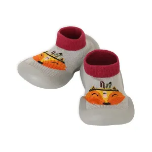 Rubber Grip Sole Socks Shoe - Light Grey