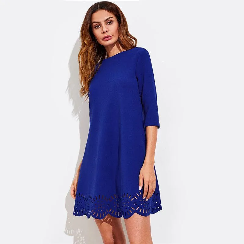 SERENE SCALLOPED BABY DOLL DRESS