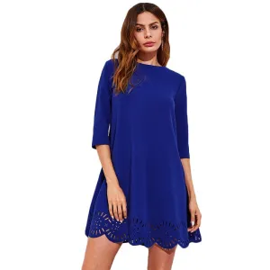 SERENE SCALLOPED BABY DOLL DRESS