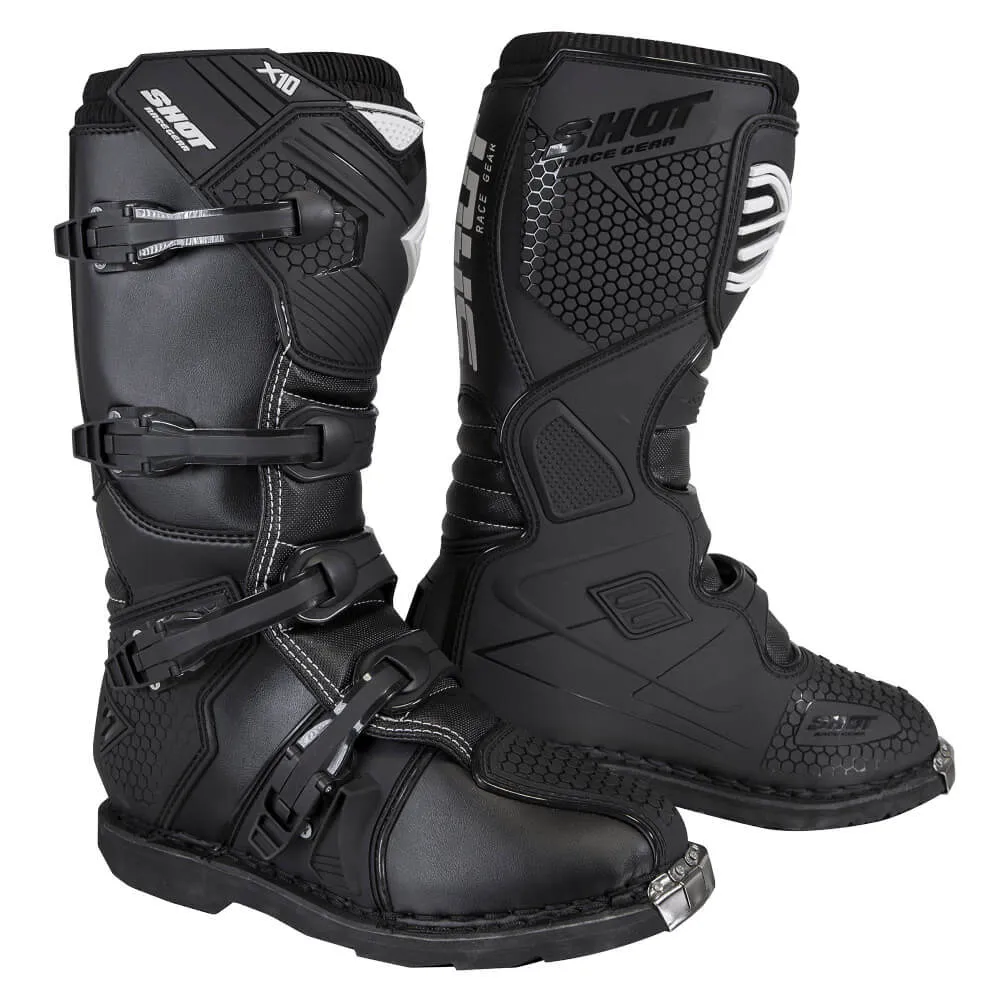 Shot X10 2.0 Motocross Boots Black