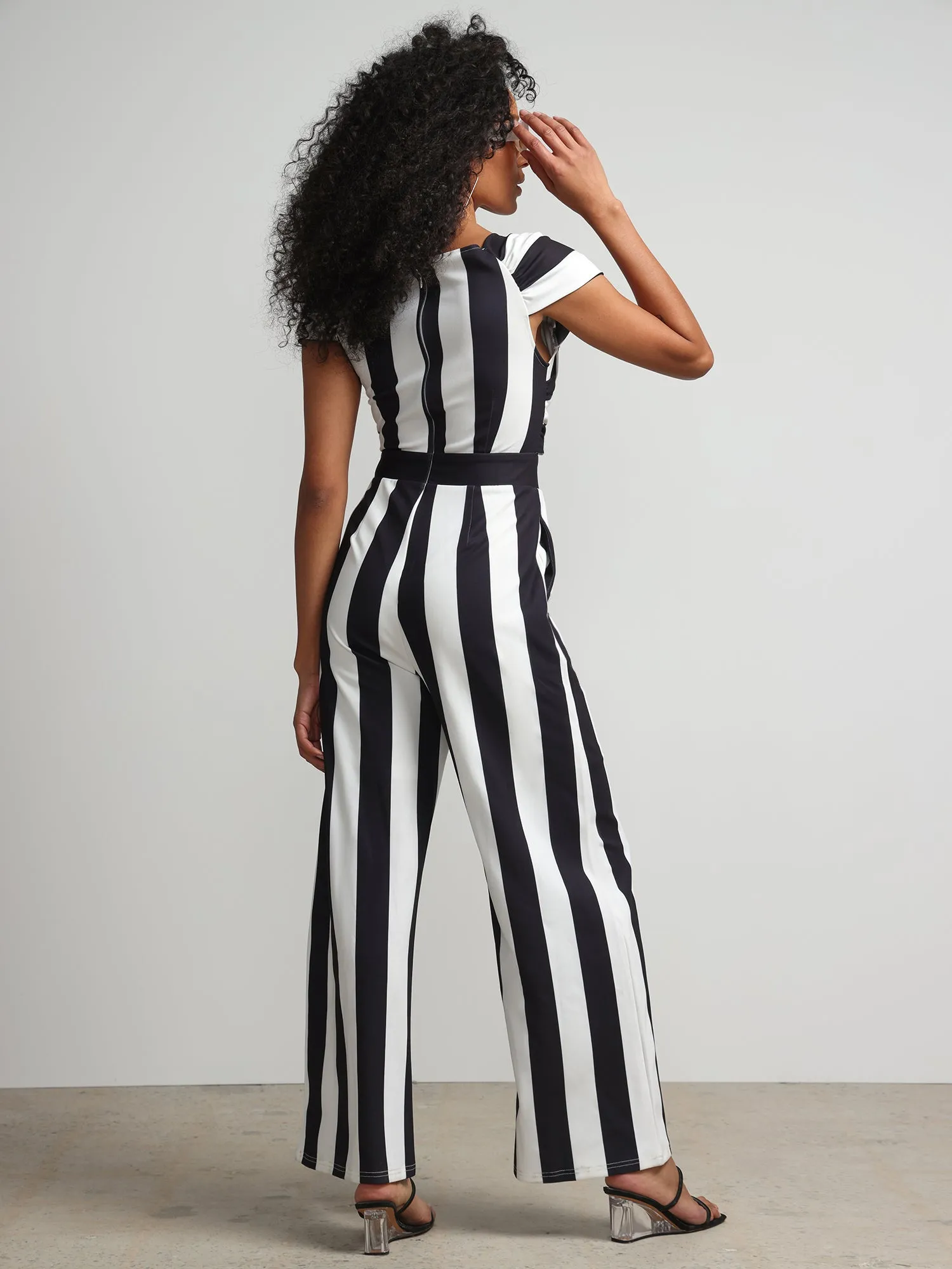 Striped Jumpsuit - Magic Crepe®