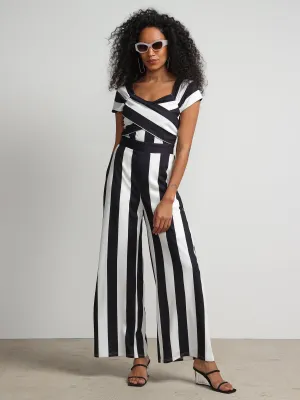 Striped Jumpsuit - Magic Crepe®