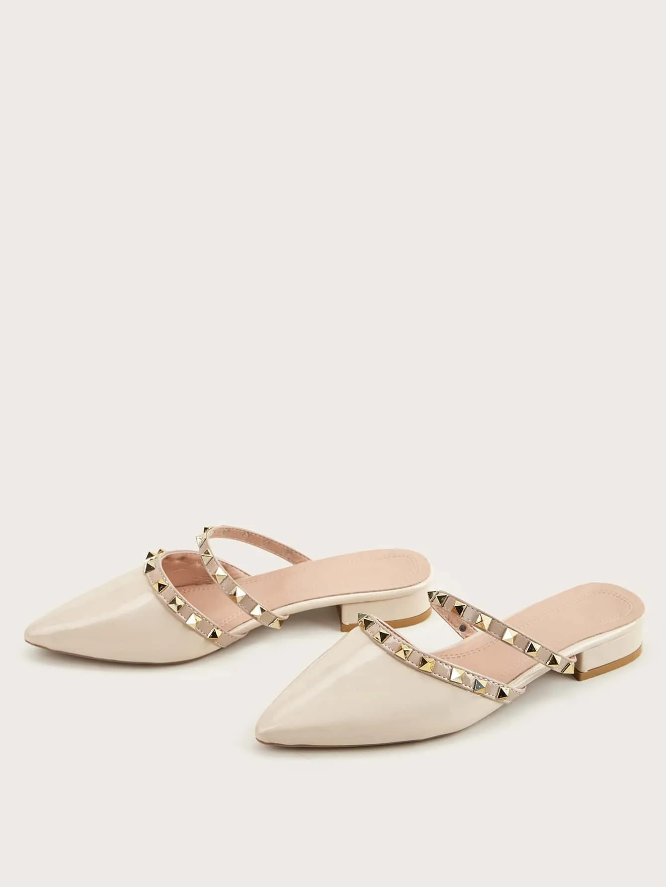 Studded Decor Flat Mules