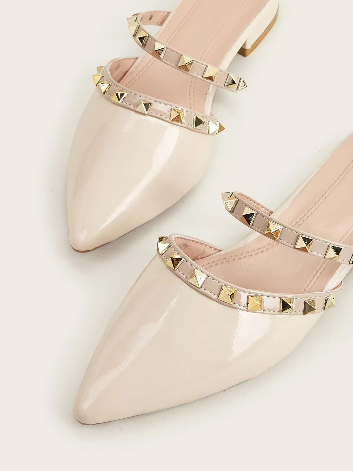 Studded Decor Flat Mules