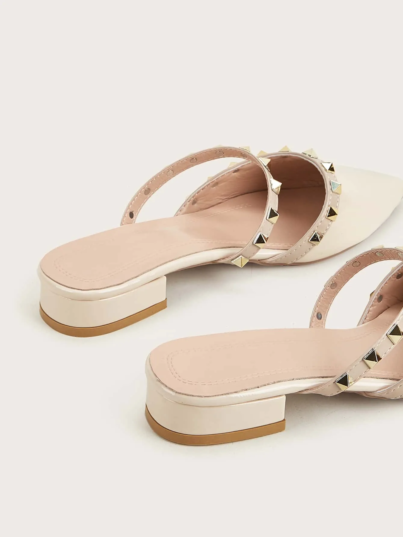Studded Decor Flat Mules