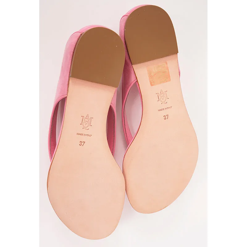 sz 37 NEW $795 ALEXANDER MCQUEEN Pink Suede KING & QUEEN SKULL Flats SANDALS NIB