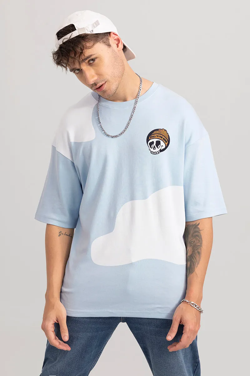 Think Less Sky Blue Oversized T-Shirt