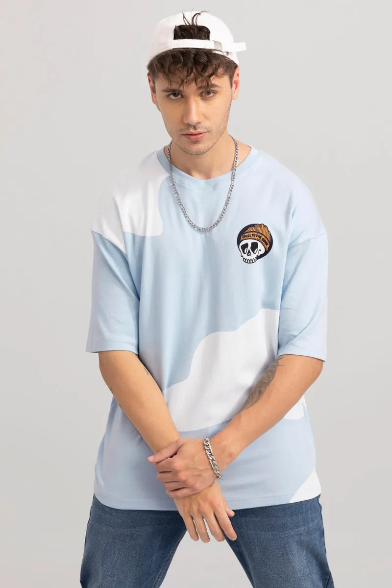 Think Less Sky Blue Oversized T-Shirt