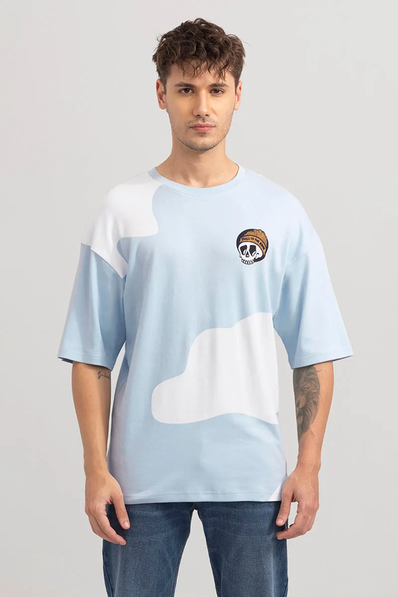 Think Less Sky Blue Oversized T-Shirt