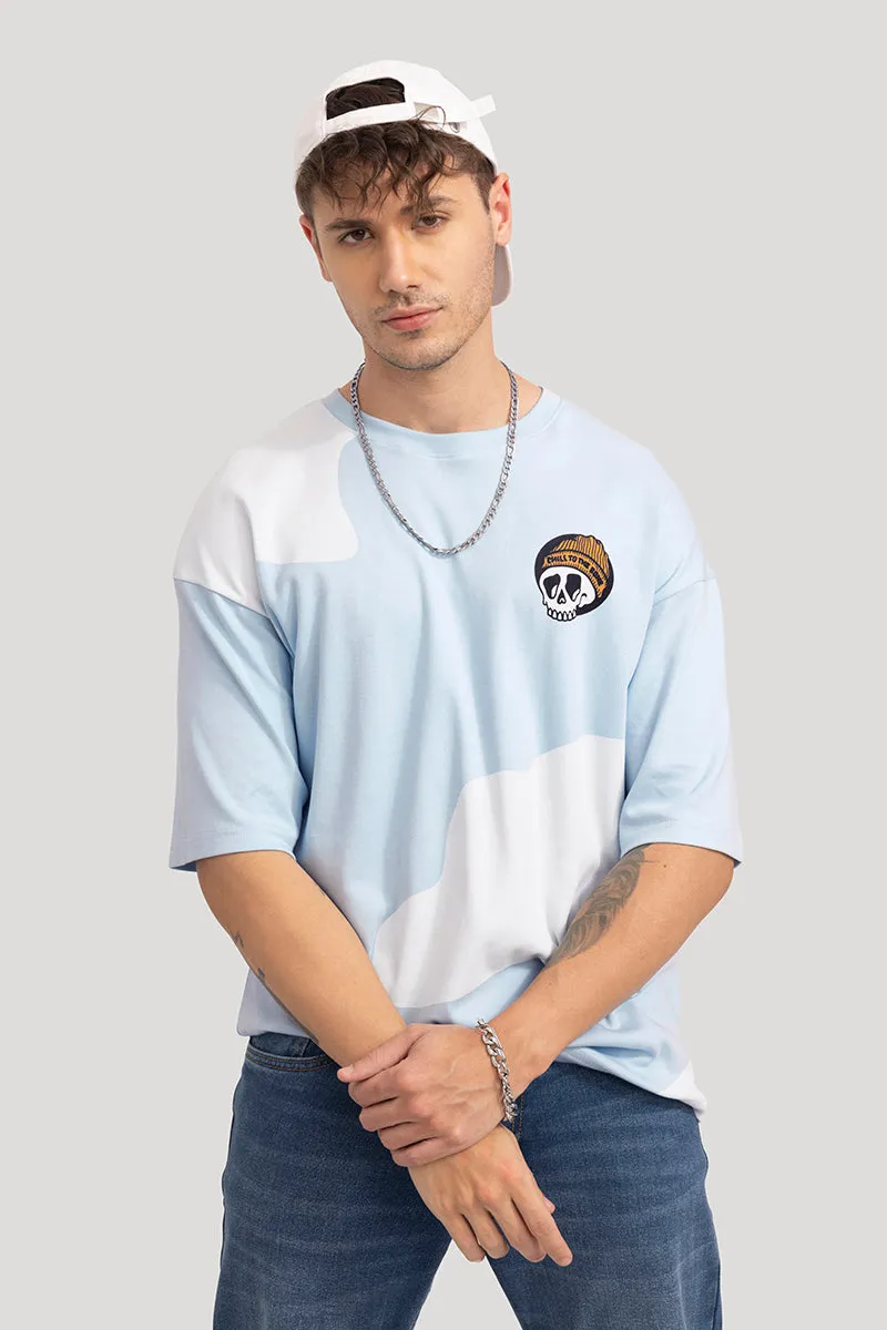 Think Less Sky Blue Oversized T-Shirt