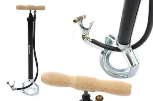 TRACK PUMP CLASSIC RETRO STYLE SAXONIA BICYCLE FLOOR PUMP WOODS,PRESTA,SCHRADER
