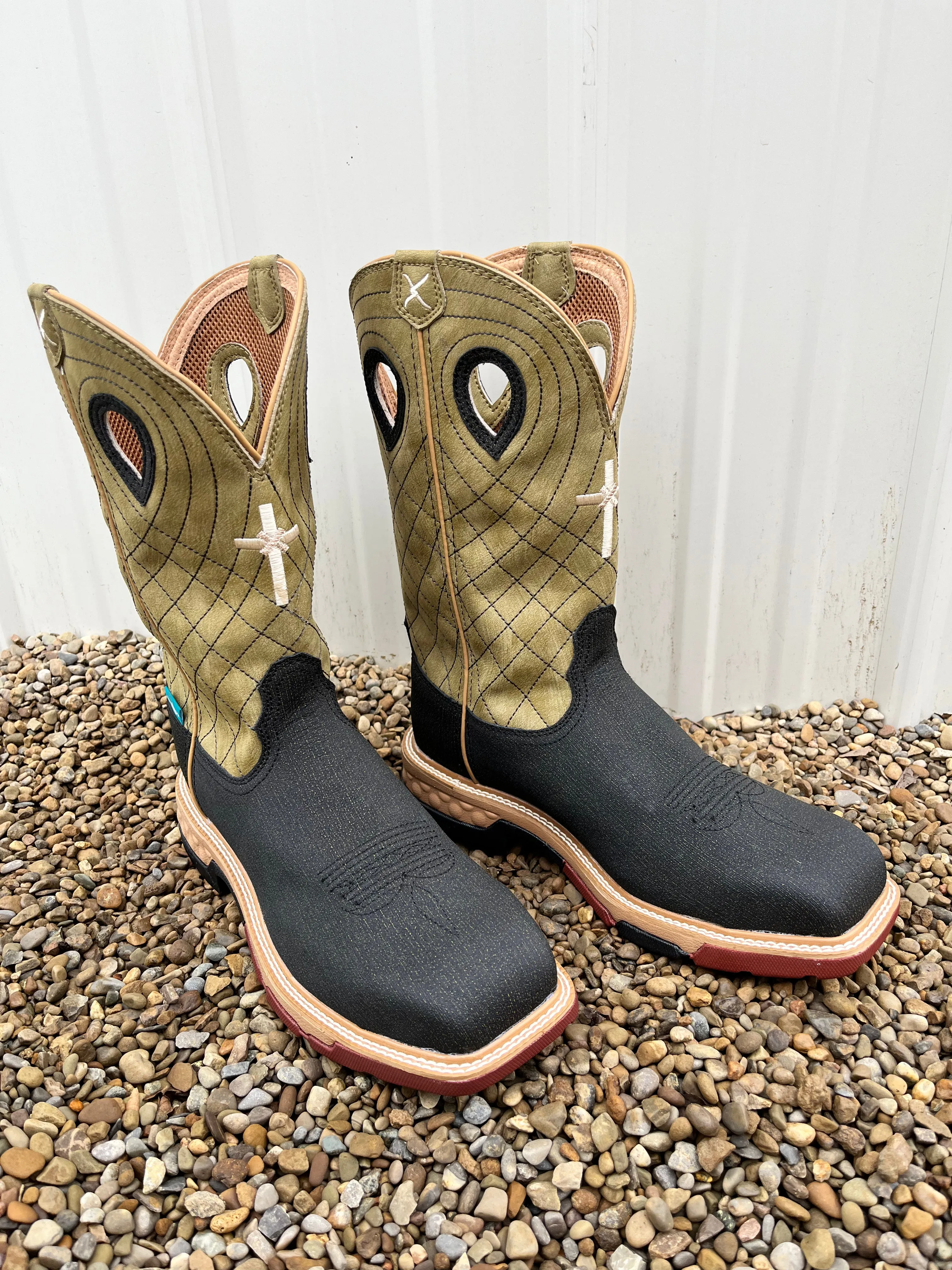 Twisted X Men's Charcoal & Kiwi Cowboy Work Boots MXBNW06